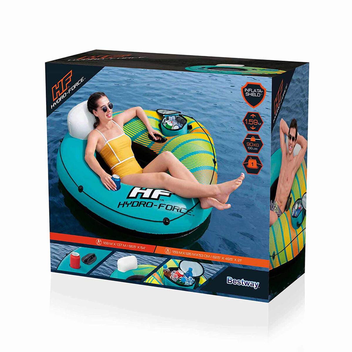 Bestway Uppblåsbart hjul med handtag och kylare Hidra-Force 169x137 cm Strand och Pool 43398 finns hos Aktivcamping