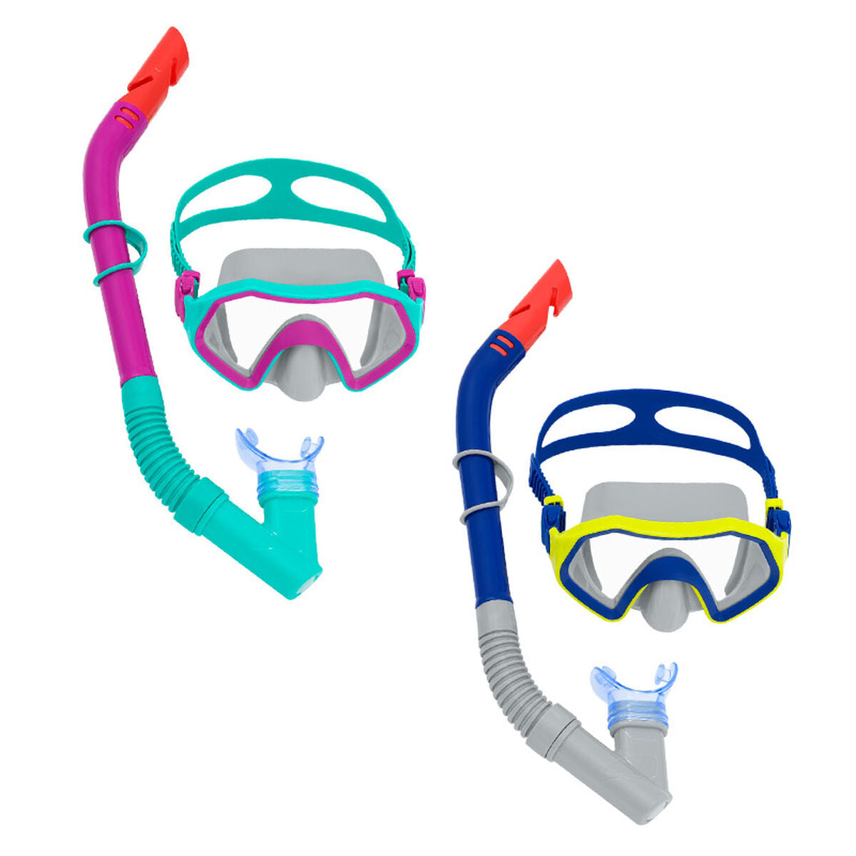 Bestway Vuxen Mask och Rörset Purgventil Blandade Färger +14 År Strand och Pool 24021 finns hos Aktivcamping