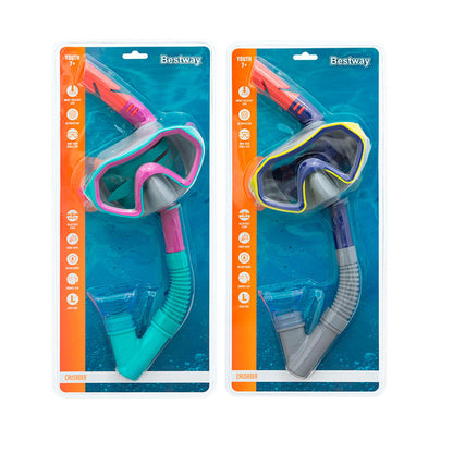 Bestway Vuxen Mask och Rörset Purgventil Blandade Färger +14 År Strand och Pool 24021 finns hos Aktivcamping