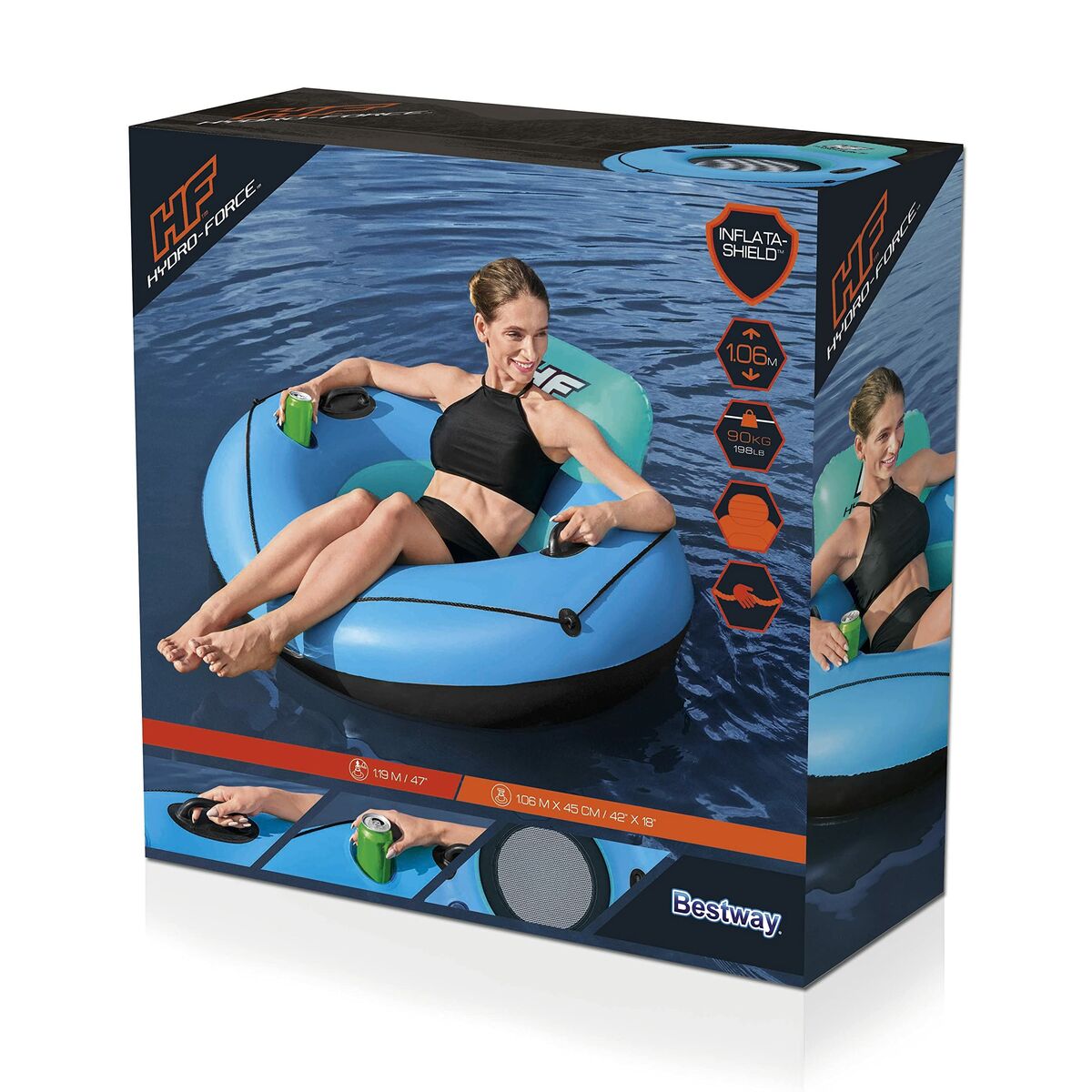 Bestway uppblåsbart hjul med handtag Hidro-Force D119 cm strand och pool 43108 finns hos Aktivcamping