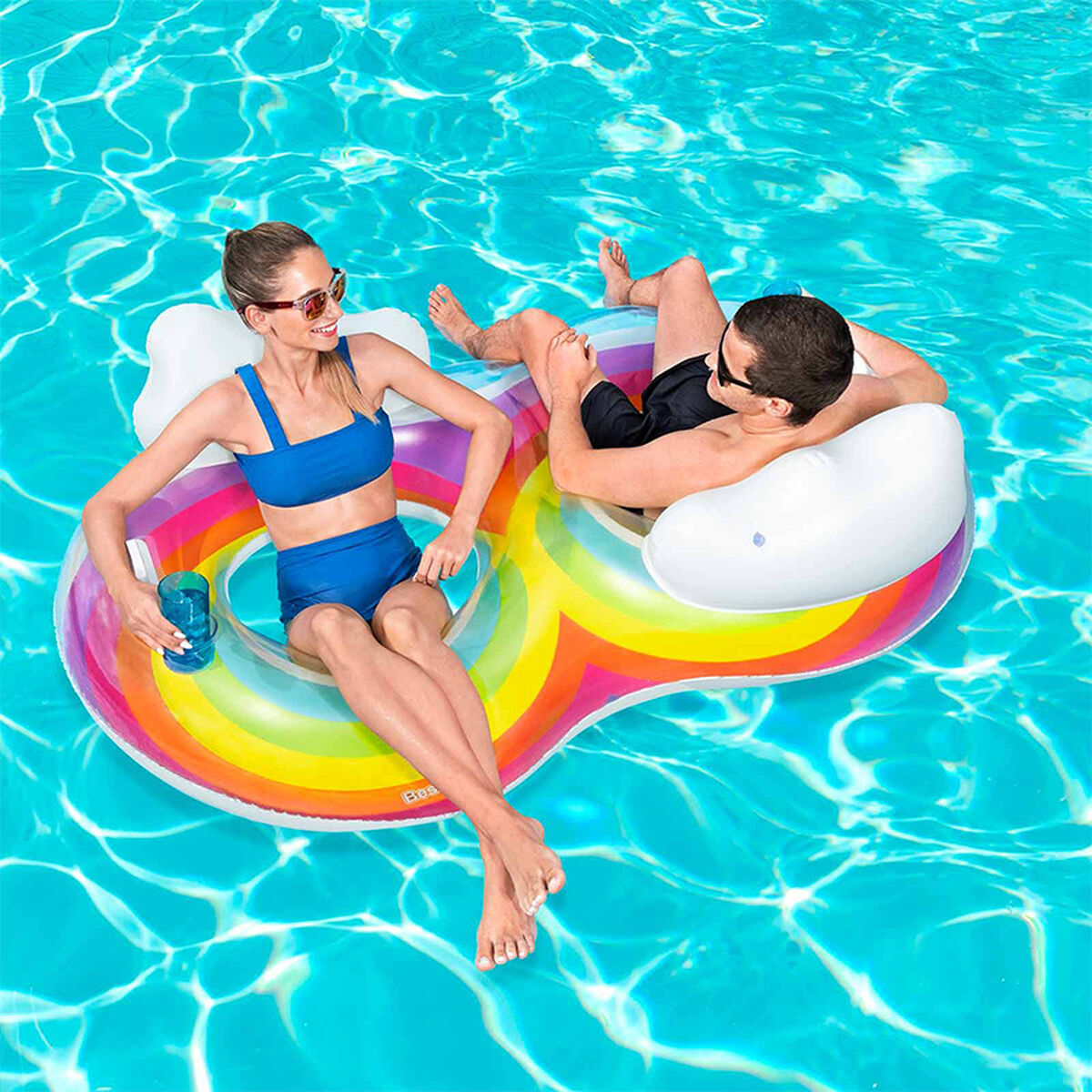 Bestway uppblåsbart hjul med handtag och ryggstöd 186x116 cm Strand och pool 43648 finns hos Aktivcamping