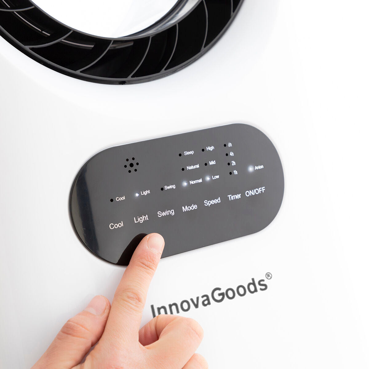 Bladlös, evaporativ luftkonditionering med LED Evareer InnovaGoods finns hos Aktivcamping