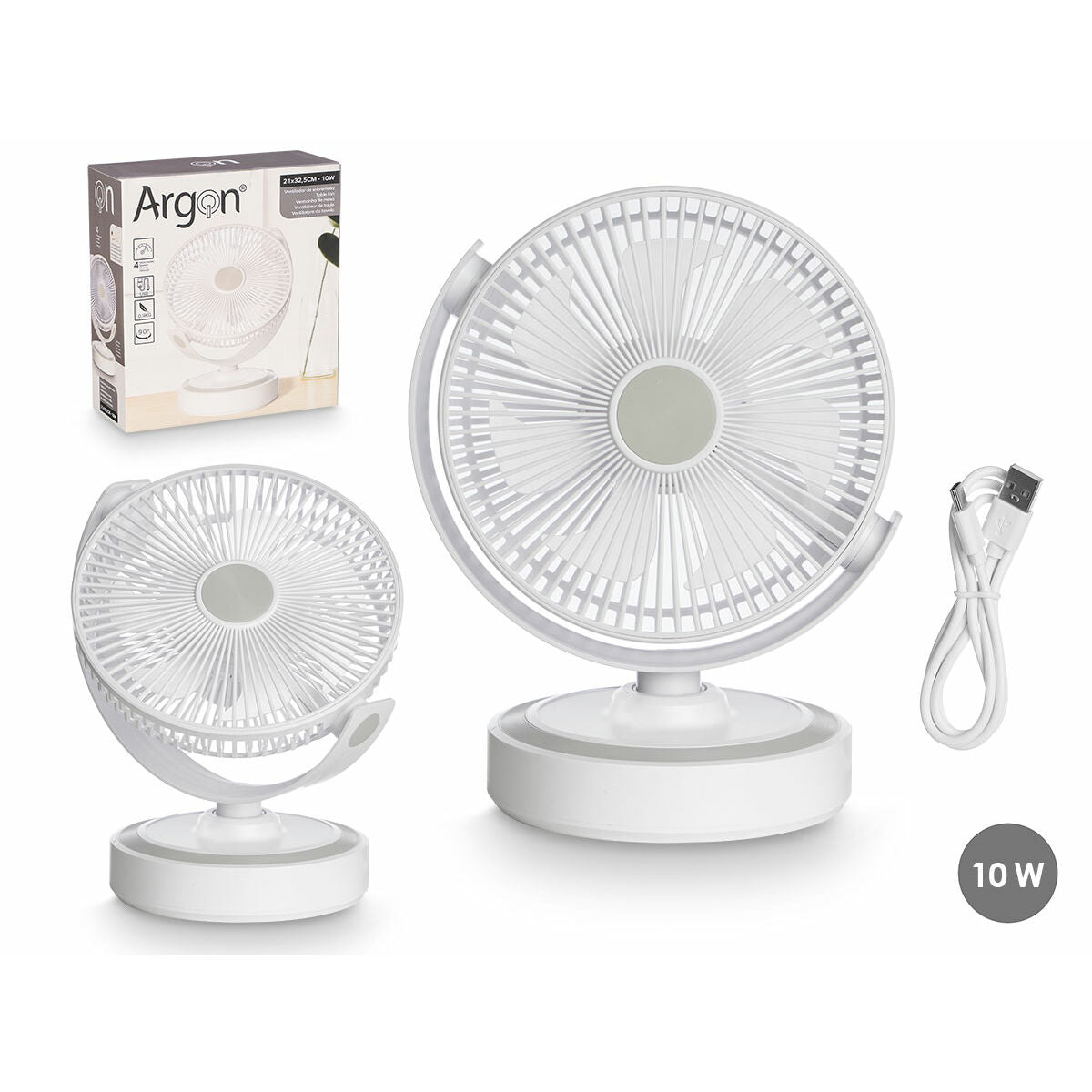 Bordsfläkt Argon 5080 Vit 10 W 21 x 28 x 32,5 cm finns hos Aktivcamping