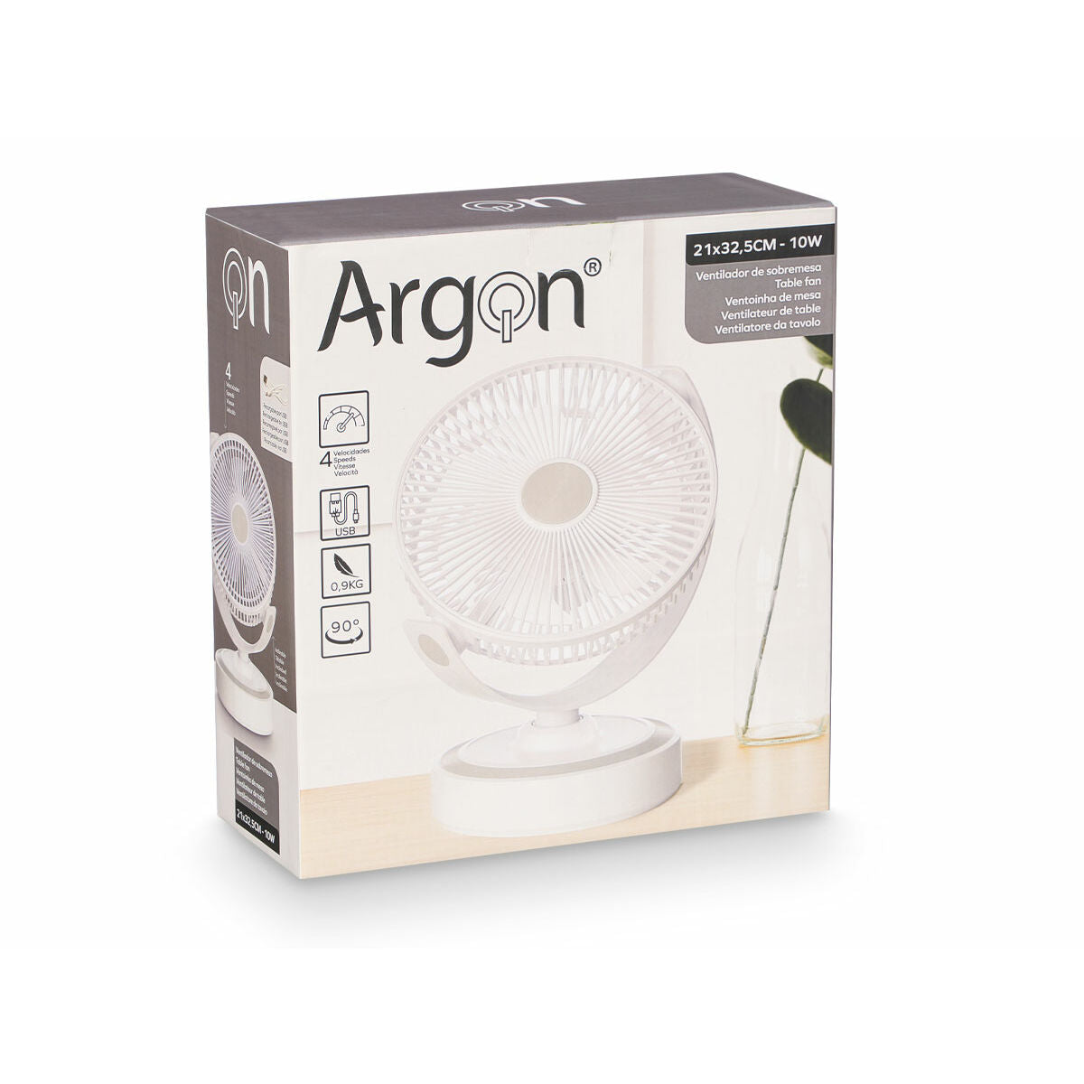 Bordsfläkt Argon 5080 Vit 10 W 21 x 28 x 32,5 cm finns hos Aktivcamping