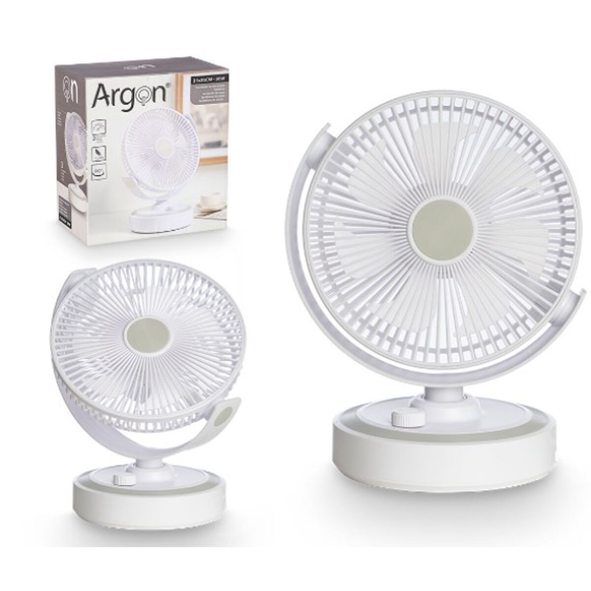 Bordsfläkt Argon HJ-180-10 Vit 30 W 21 x 28 x 32,5 cm finns hos Aktivcamping