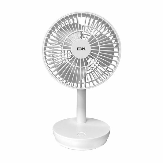 Bordsfläkt EDM 33501 Vit 5 W 4 W 16,5 x 18,5 cm 17 x 13 x 26 cm Laddningsbar USB finns hos Aktivcamping