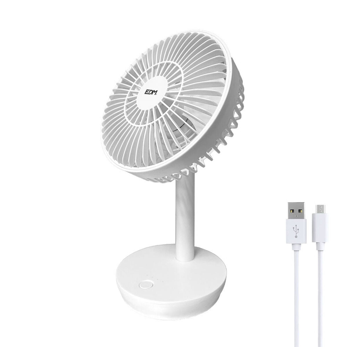Bordsfläkt EDM 33501 Vit 5 W 4 W 16,5 x 18,5 cm 17 x 13 x 26 cm Laddningsbar USB finns hos Aktivcamping
