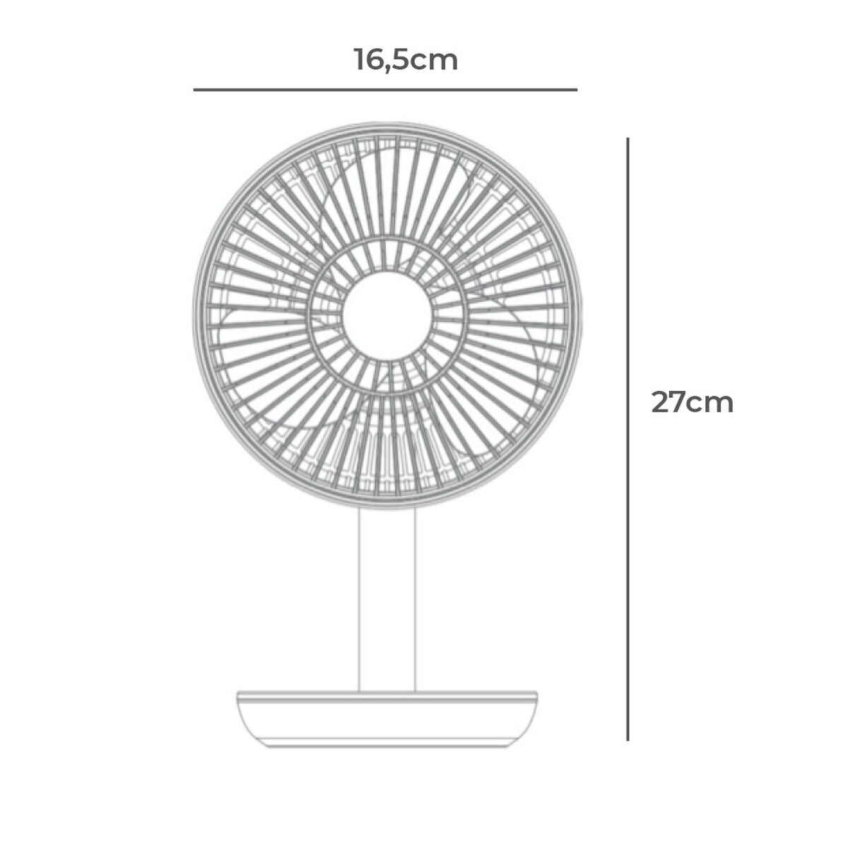 Bordsfläkt EDM 33501 Vit 5 W 4 W 16,5 x 18,5 cm 17 x 13 x 26 cm Laddningsbar USB finns hos Aktivcamping