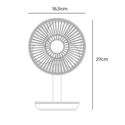 Bordsfläkt EDM 33501 Vit 5 W 4 W 16,5 x 18,5 cm 17 x 13 x 26 cm Laddningsbar USB finns hos Aktivcamping