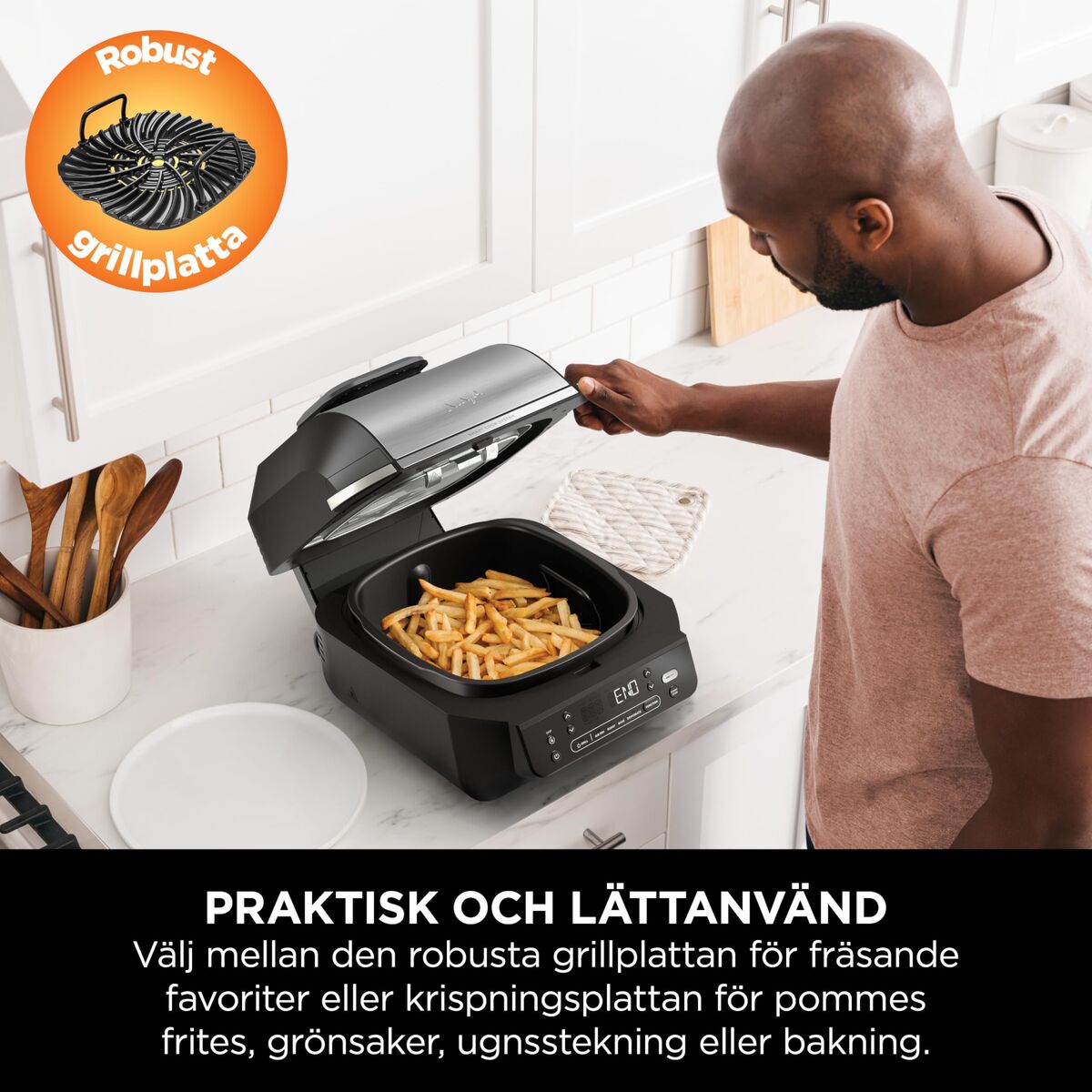 Bordsgrill NINJA AG351EU 5EN1 Metall Rostfritt stål finns hos Aktivcamping