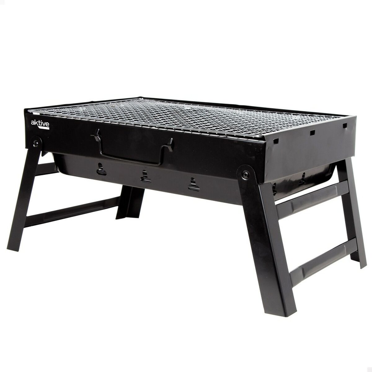 Bärbar Grill Aktive Rektangulär Svart 50 x 23 x 30 cm (2 antal) - finns hos Aktivcamping