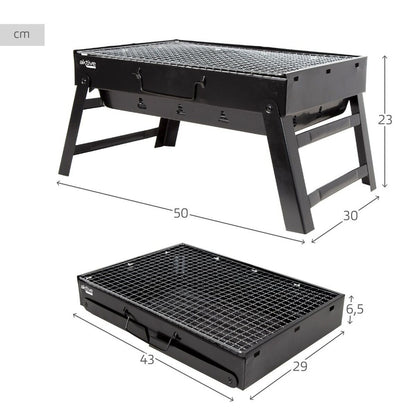 Bärbar Grill Aktive Rektangulär Svart 50 x 23 x 30 cm (2 antal) - finns hos Aktivcamping