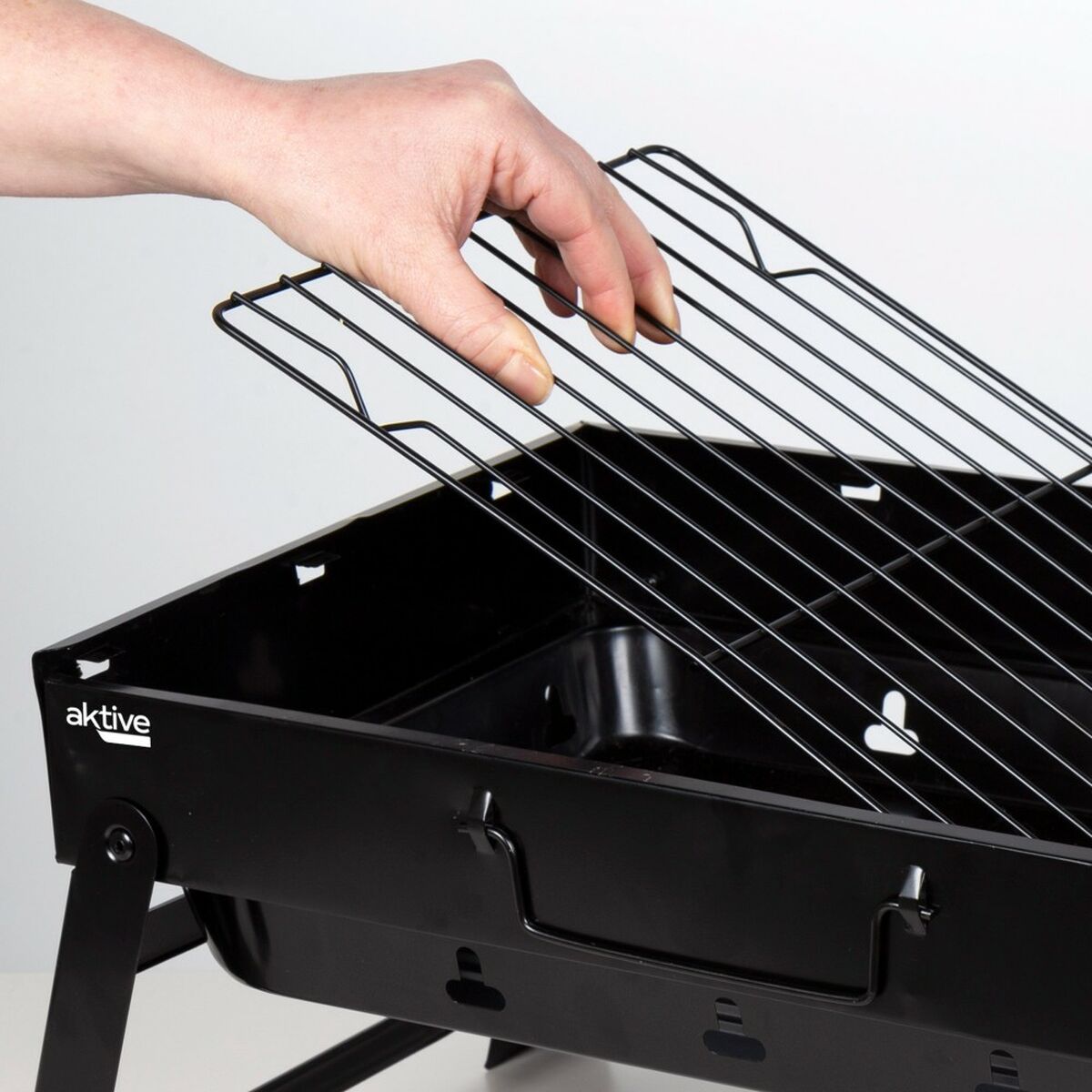 Bärbar Grill Aktive Rektangulär Svart 50 x 23 x 30 cm (2 antal) - finns hos Aktivcamping