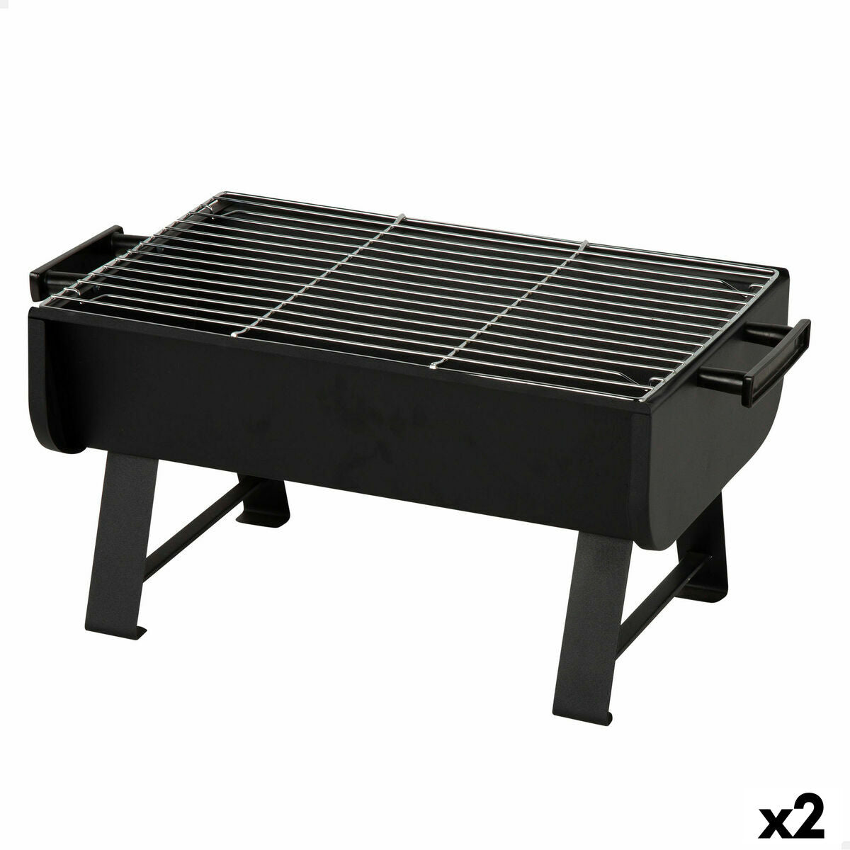Bärbar Grill Aktive Stål 45 x 25 x 30 cm Svart (2 antal) - finns hos Aktivcamping