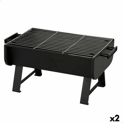 Bärbar Grill Aktive Stål 45 x 25 x 30 cm Svart (2 antal) - finns hos Aktivcamping