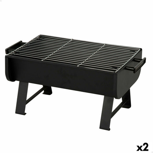 Bärbar Grill Aktive Stål 45 x 25 x 30 cm Svart (2 antal) finns hos Aktivcamping