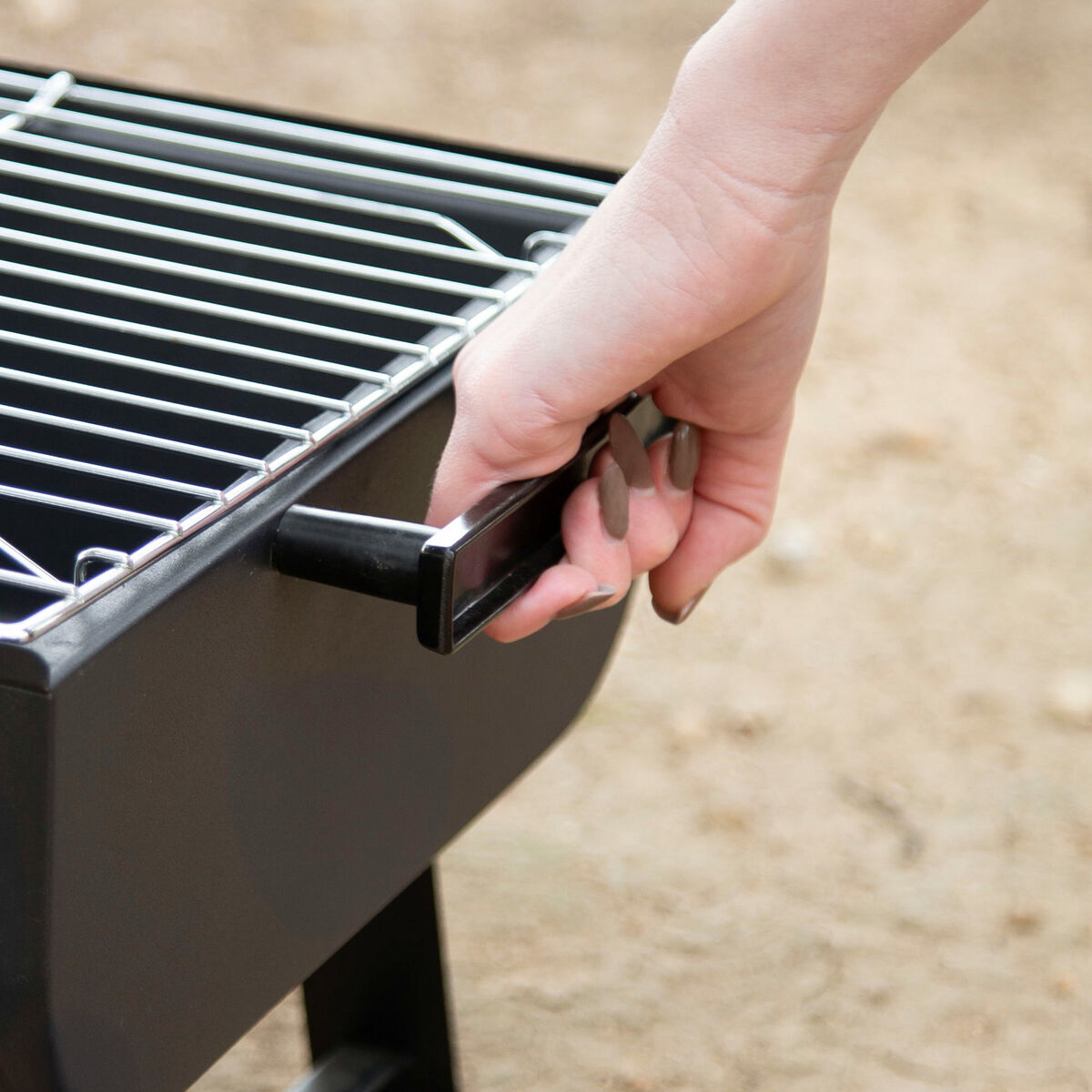 Bärbar Grill Aktive Stål 45 x 25 x 30 cm Svart (2 antal) - finns hos Aktivcamping