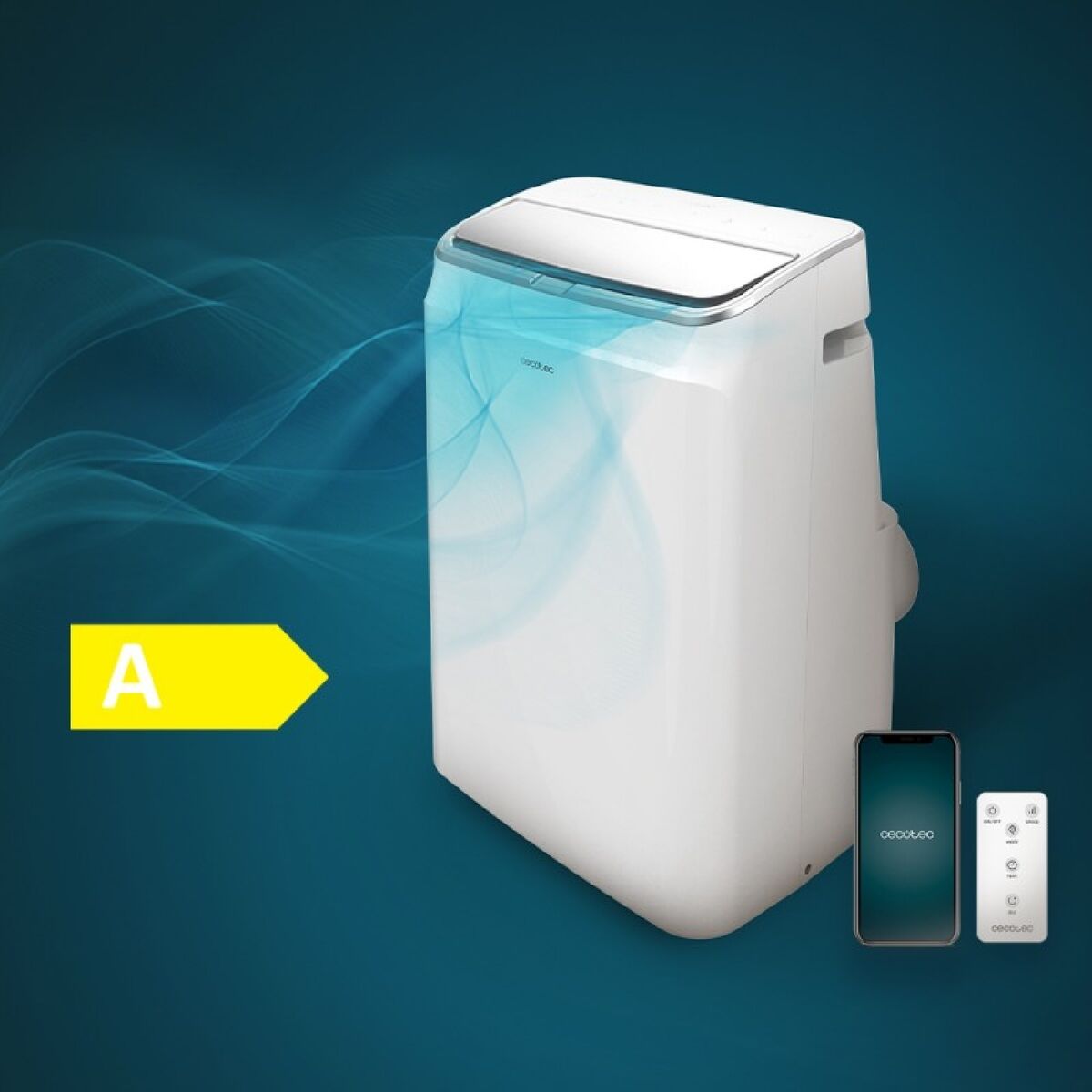 Bärbar Luftkonditionering Cecotec ForceClima 12800 Soundless Heating Connected A 1340 W Vit finns hos Aktivcamping