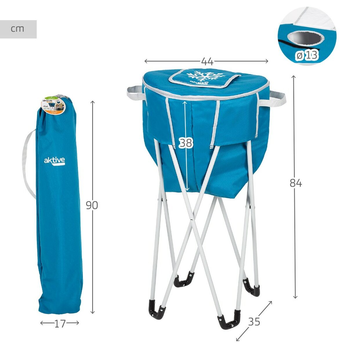 Bärbar kyl Aktive Blå Hopfällbar Med stöd 43 x 85 x 43 cm (2 antal) - finns hos Aktivcamping
