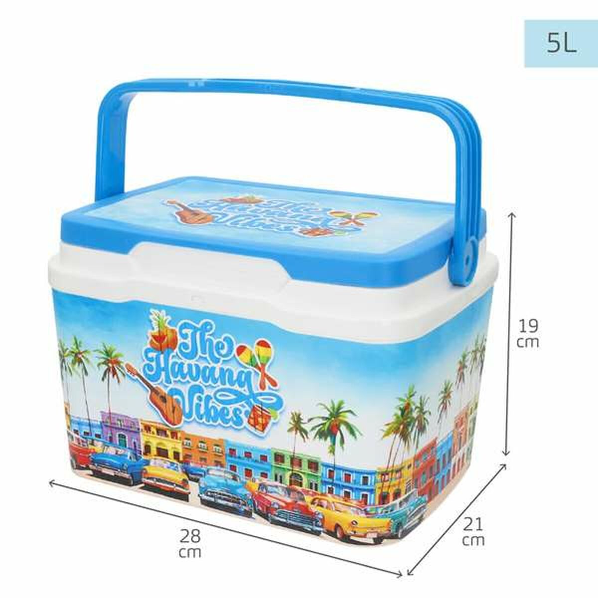 Bärbar kyl Aktive The Havana Vibes 5 L finns hos Aktivcamping