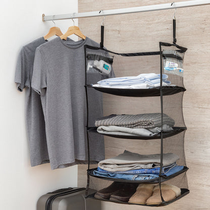 Bärbar och hopfällbar hylla för bagage Sleekbag InnovaGoods finns hos Aktivcamping