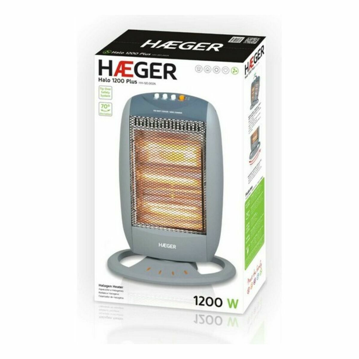 Bärbart värmeelement Haeger HH-120.002A Vit 1200 W finns hos Aktivcamping