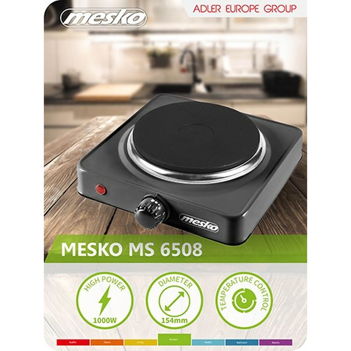 Campingkök Adler MS 6508 1000 W - finns hos Aktivcamping