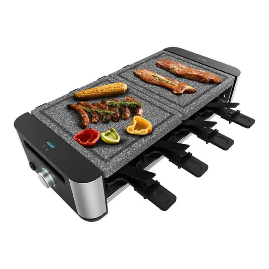Cecotec Raclette Ost & Grill 16000 Inox Allstone 1400W Stenplatta 8 Pers. Svart finns hos Aktivcamping