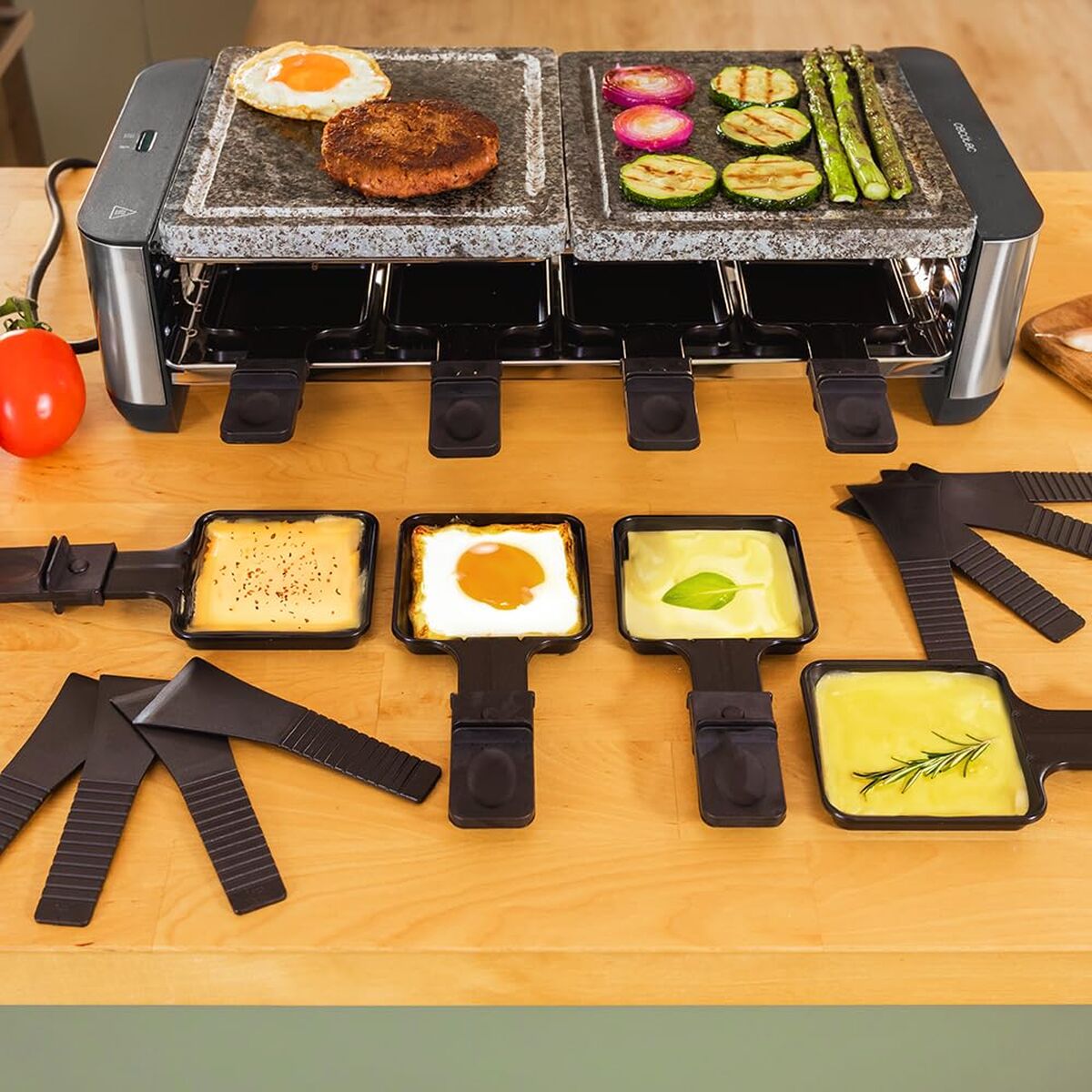 Cecotec Raclette Ost & Grill 16000 Inox Allstone 1400W Stenplatta 8 Pers. Svart finns hos Aktivcamping