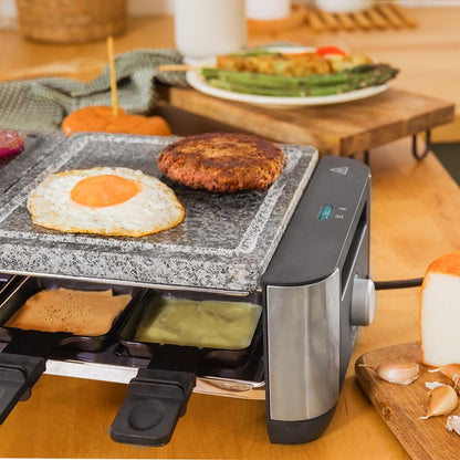 Cecotec Raclette Ost & Grill 16000 Inox Allstone 1400W Stenplatta 8 Pers. Svart finns hos Aktivcamping