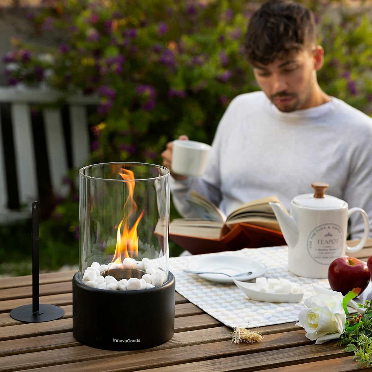 Dekorativ bordskamin för bioetanol Heatfir InnovaGoods - finns hos Aktivcamping