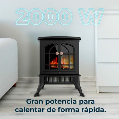 Dekorativ och elektrisk öppen spis för vägg Cecotec ReadyWarm 2000 Flames - finns hos Aktivcamping