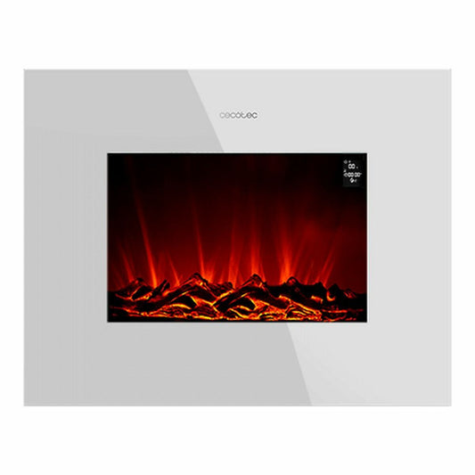 Dekorativ och elektrisk öppen spis för vägg Cecotec ReadyWarm 2690 Flames Connected Vit 1000 - 2000 W finns hos Aktivcamping