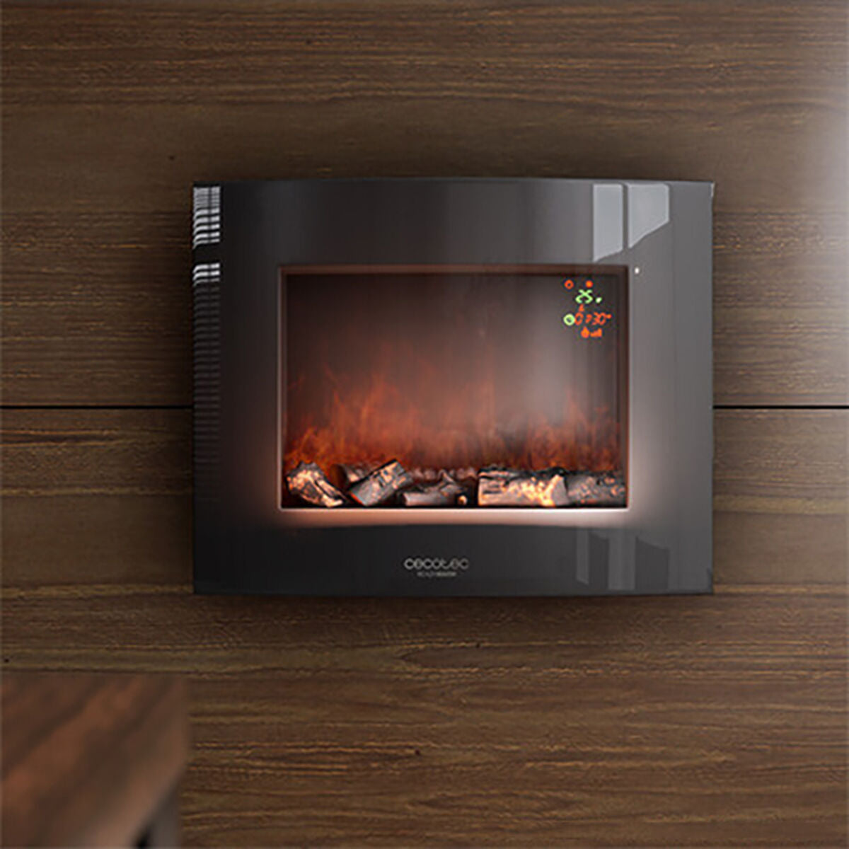 Dekorativ och elektrisk öppen spis för vägg Cecotec Warm 2600 Curved Flames 1000 - 2000 W finns hos Aktivcamping