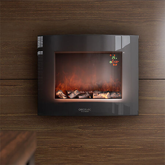 Dekorativ och elektrisk öppen spis för vägg Cecotec Warm 2600 Curved Flames 1000 - 2000 W finns hos Aktivcamping