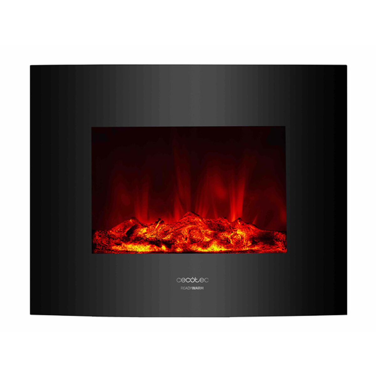 Dekorativ och elektrisk öppen spis för vägg Cecotec Warm 2600 Curved Flames 1000 - 2000 W finns hos Aktivcamping
