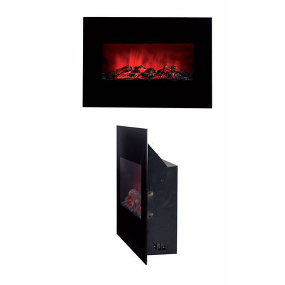 Dekorativ och elektrisk öppen spis för vägg Classic Fire Memphis Svart 1800 W 66 x 13 x 46 cm finns hos Aktivcamping
