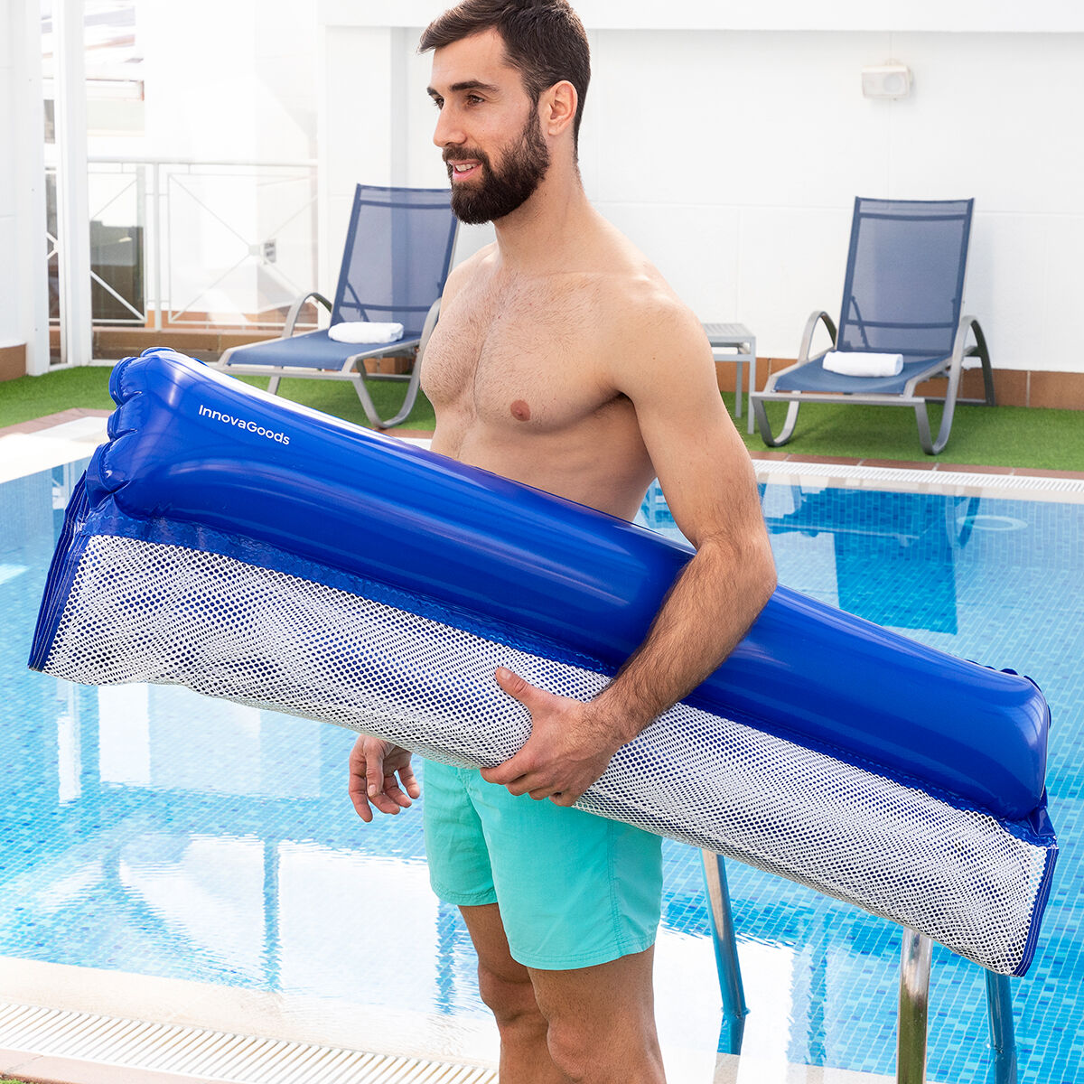 Dubbel flytande vattenmadrass för pool Twolok InnovaGoods - finns hos Aktivcamping