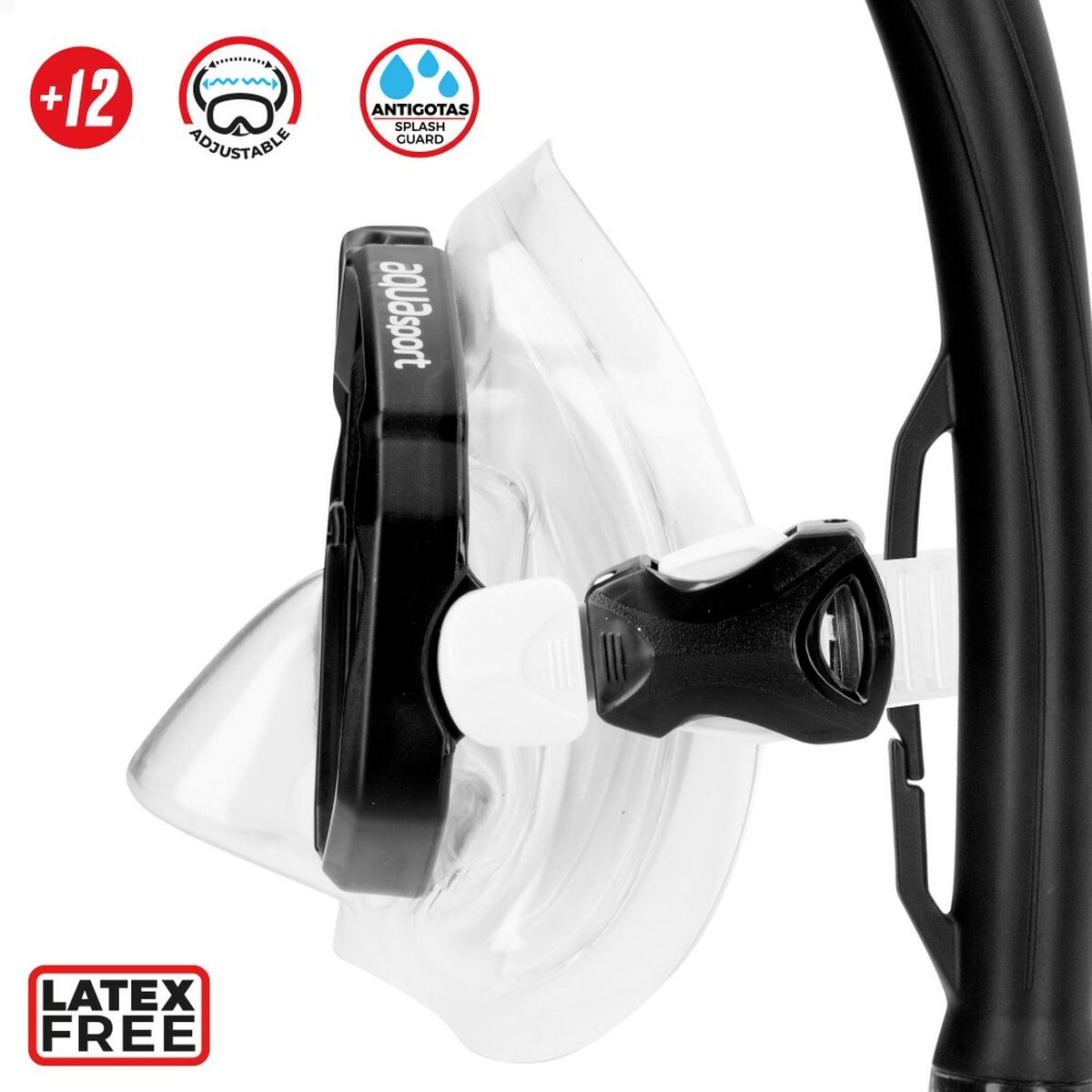 Dykmask med snorkel och simfötter AquaSport Svart Vuxna (2 antal) - finns hos Aktivcamping
