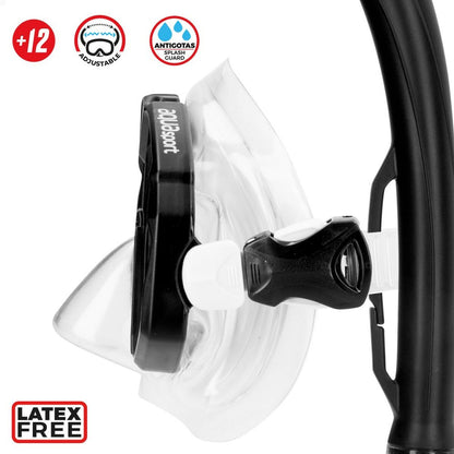 Dykmask med snorkel och simfötter AquaSport Svart Vuxna (2 antal) - finns hos Aktivcamping