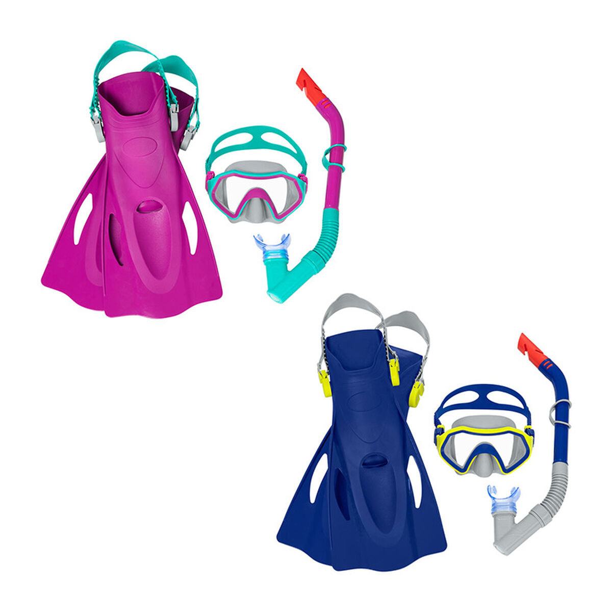 Dykmask med snorkel och simfötter Bestway 37-41 - finns hos Aktivcamping