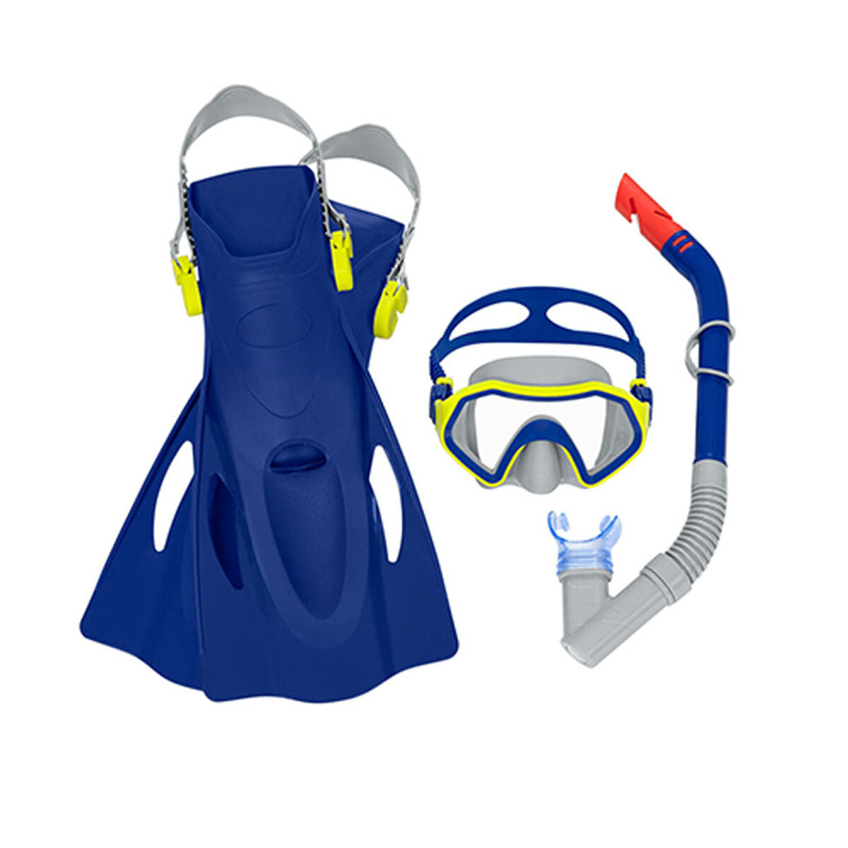 Dykmask med snorkel och simfötter Bestway 37-41 - finns hos Aktivcamping