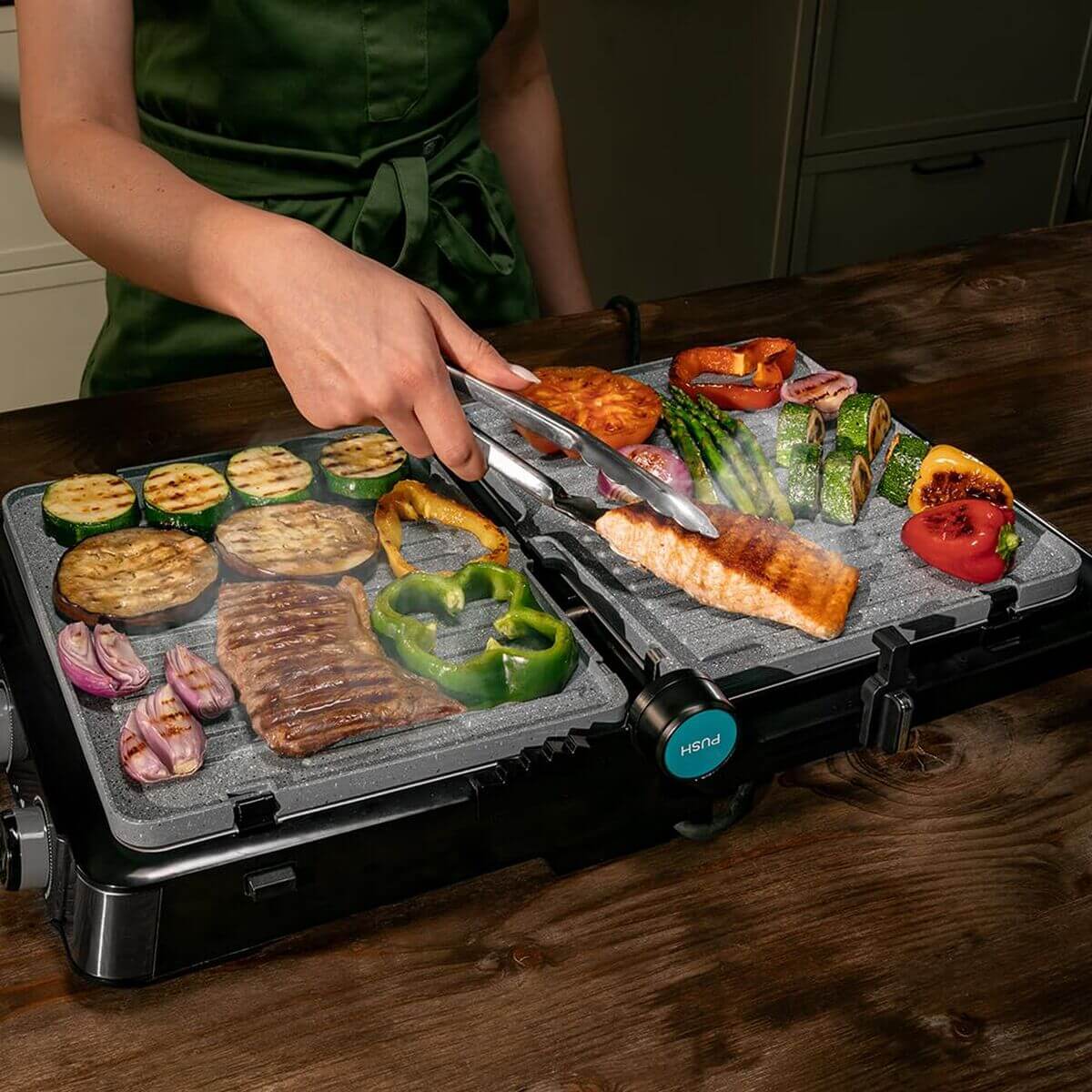 Elektrisk Grill Cecotec Rock’nGrill 2200 Dual finns hos Aktivcamping