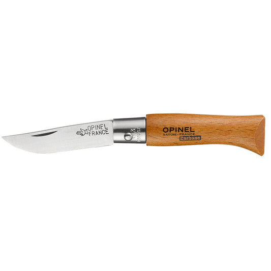 Fickkniv Opinel nº3 Kolstål bokträ 4 cm finns hos Aktivcamping