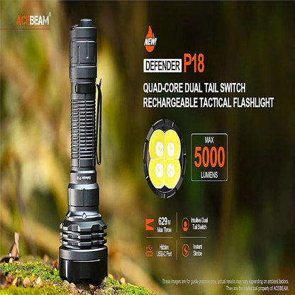 Ficklampa Acebeam P18 finns hos Aktivcamping
