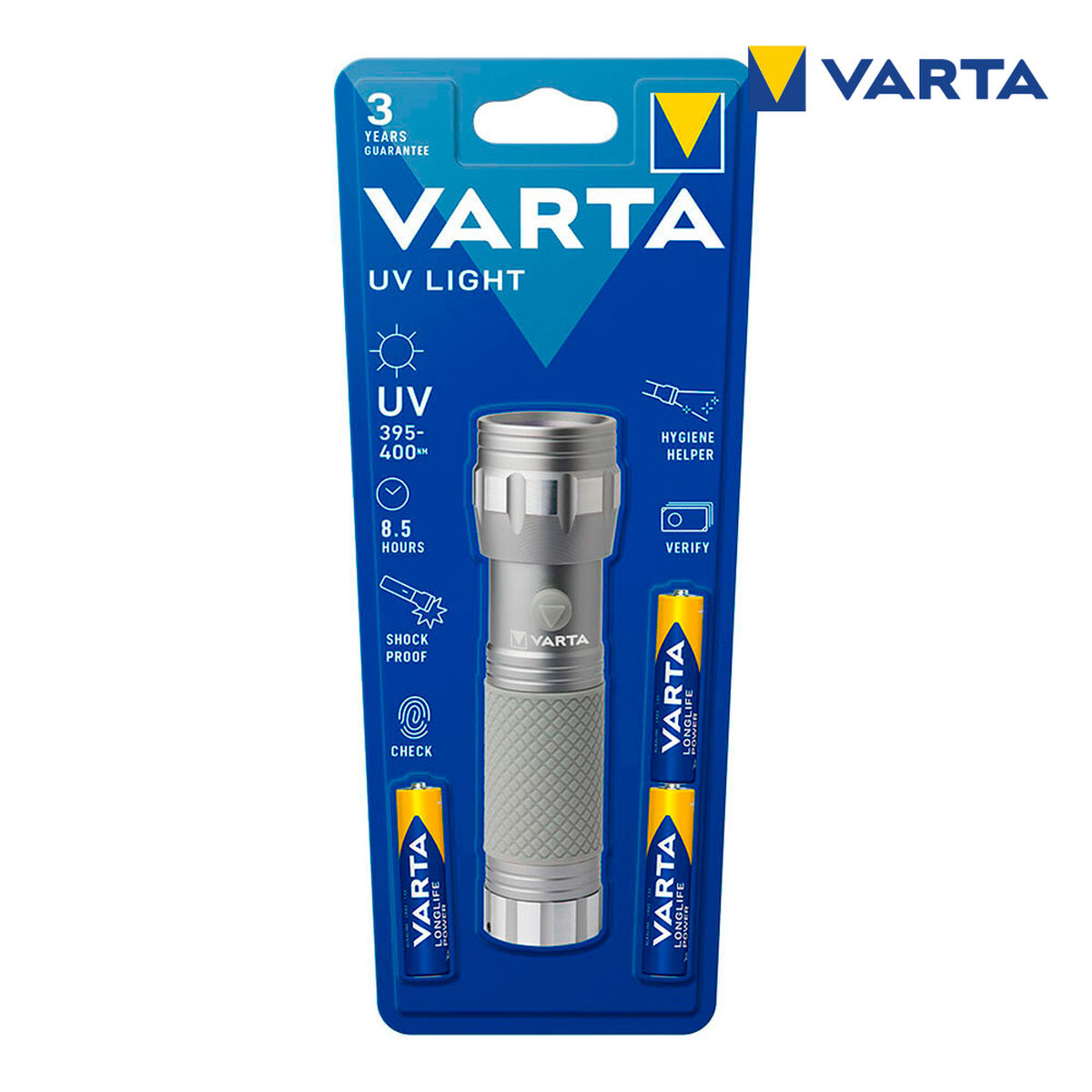 Ficklampa Varta UV-lampa Grå Aluminium - finns hos Aktivcamping