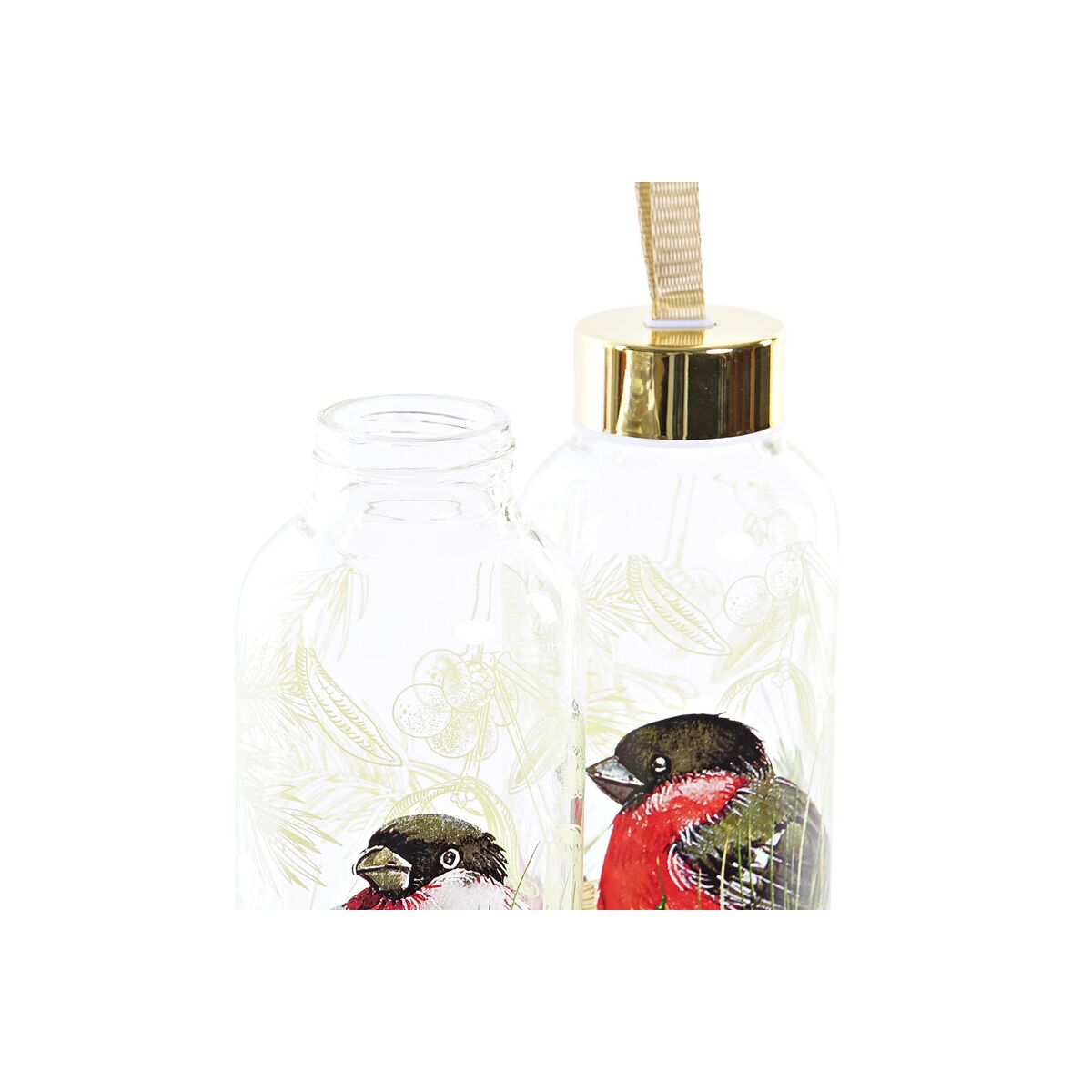 Flaska DKD Home Decor Madár Glas PVC (550 ml) (2 antal) - finns hos Aktivcamping
