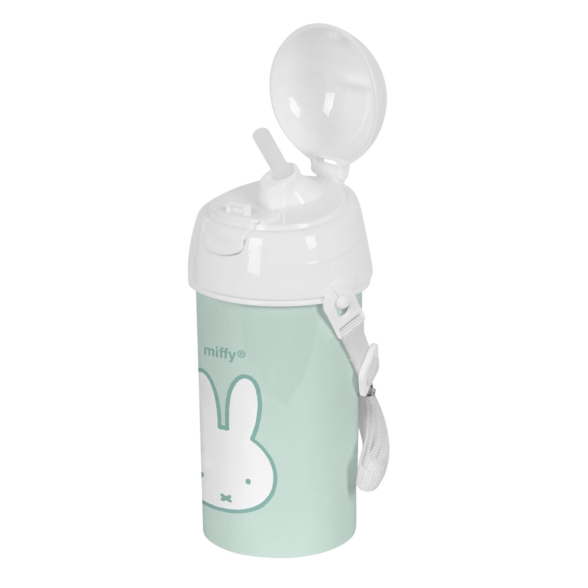 Flaska med lock och sugrör Miffy Menta Mint PVC 500 ml finns hos Aktivcamping
