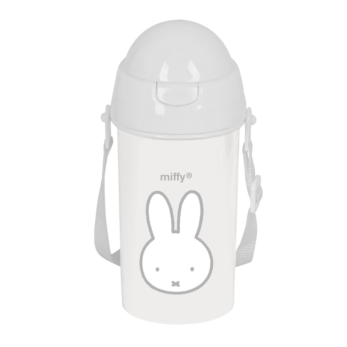 Flaska med lock och sugrör Miffy Niebla Grå PVC 500 ml finns hos Aktivcamping