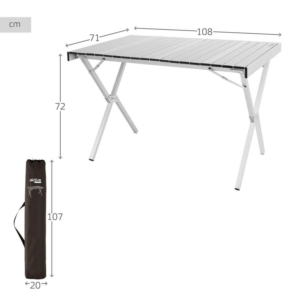 Fällbord Aktive 108 x 72 x 71 cm (2 antal) - finns hos Aktivcamping